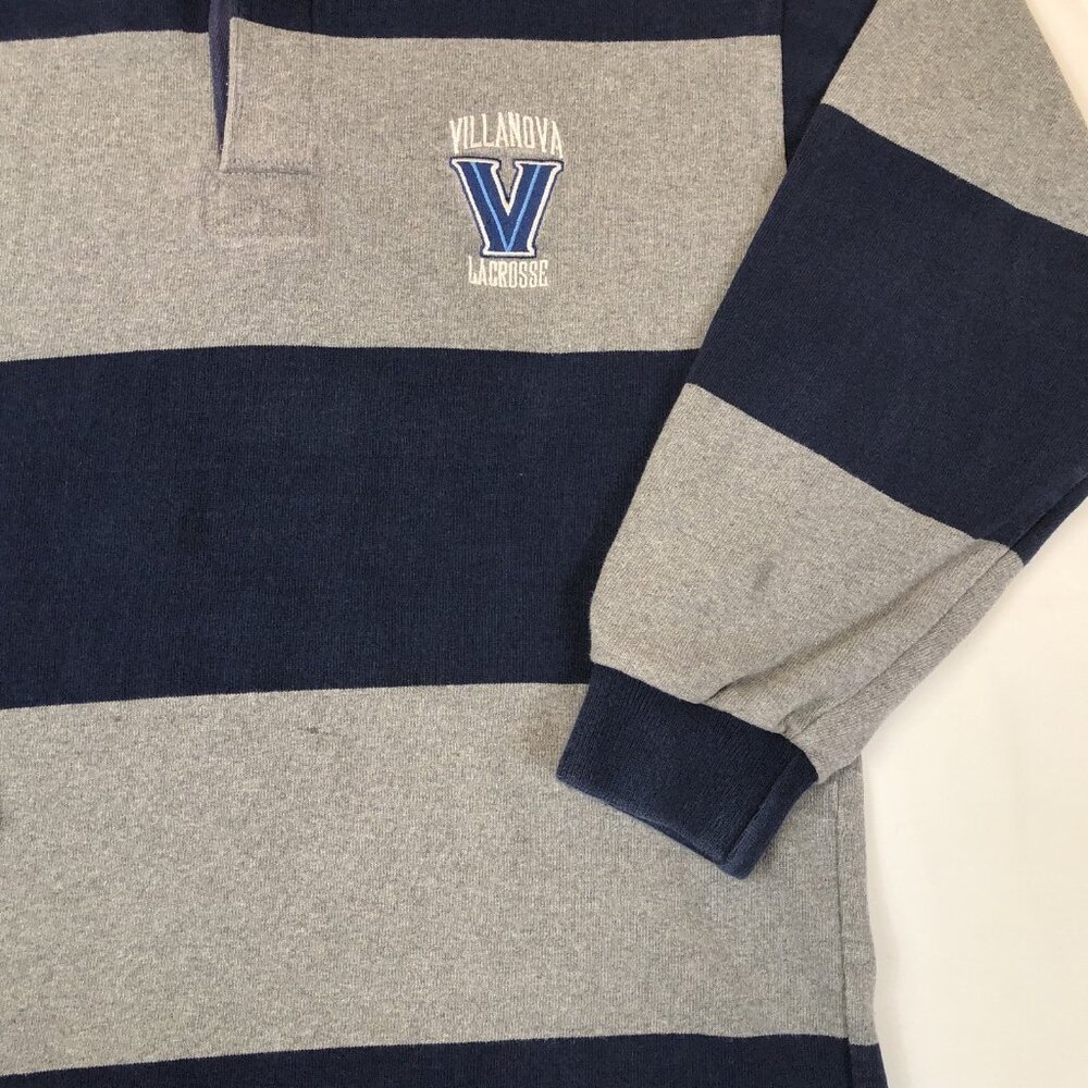 Villanova Lacrosse Barbarian Hooded Striped Rugby Long Sleeve #17 Mens Large - Picture 8 of 13